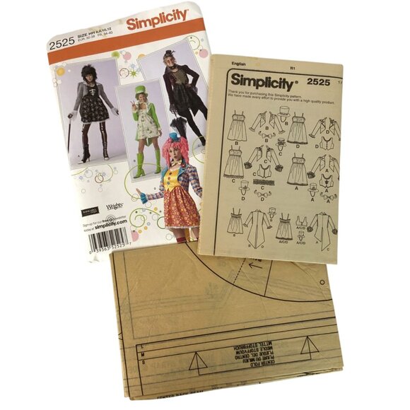 Simplicity 2525 Womens Costume Pattern Leprechaun Clown Steampunk Sizes 6-12 - Picture 3 of 3